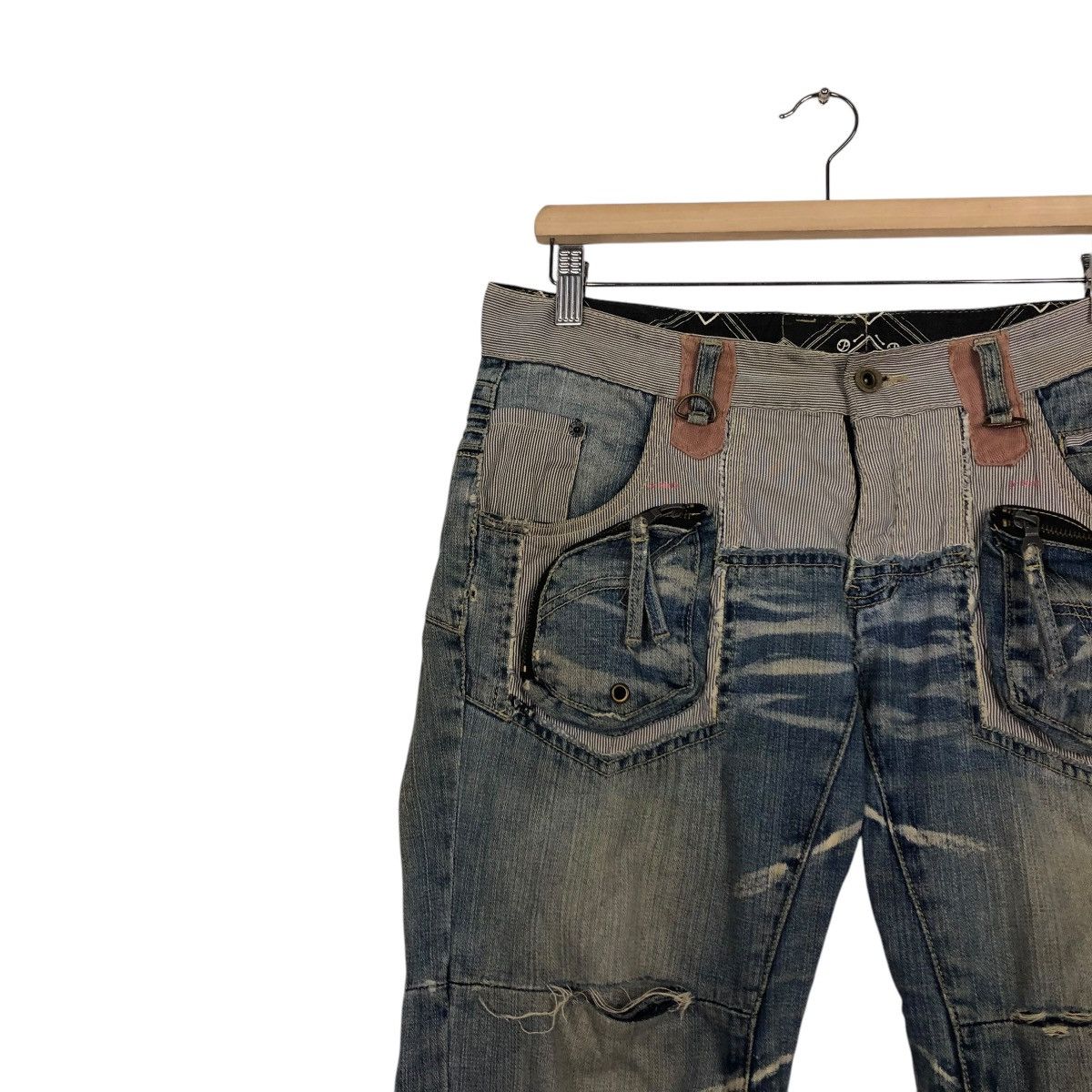 PPFM 🔥VINTAGE SKINNY DENIM JEANS PPFM BONDAGE PUNK DESIGN Size US 32 / EU 48 - 9 Thumbnail