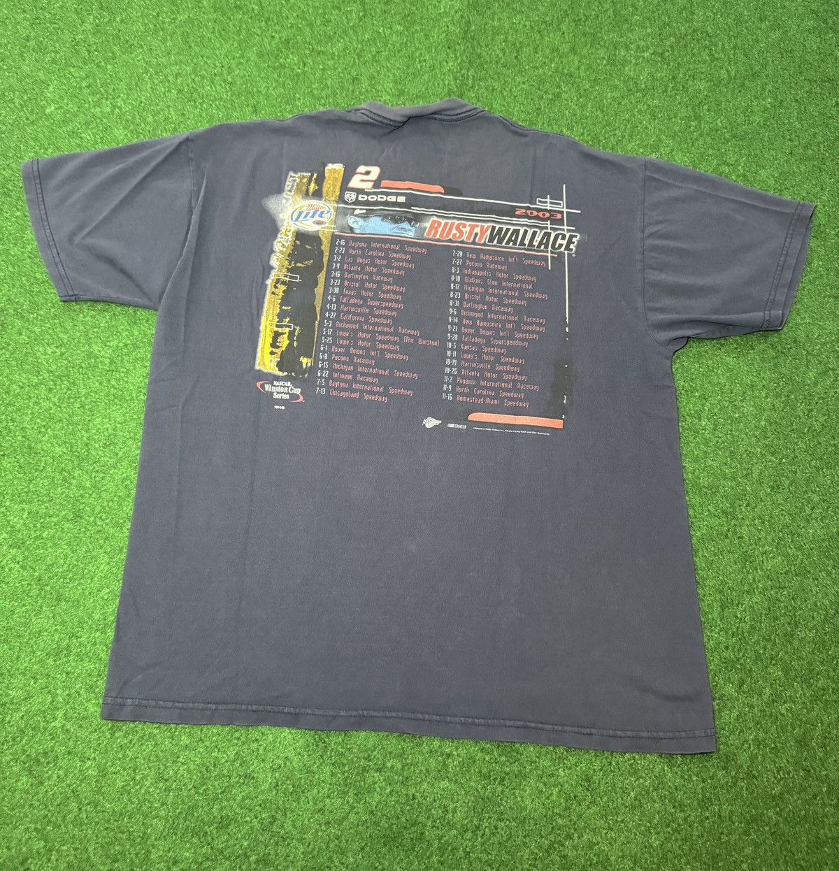 NASCAR Y2K Rusty Wallace Dodge Miller Lite Nascar T Shirt Size US L / EU 52-54 / 3 - 4 Thumbnail