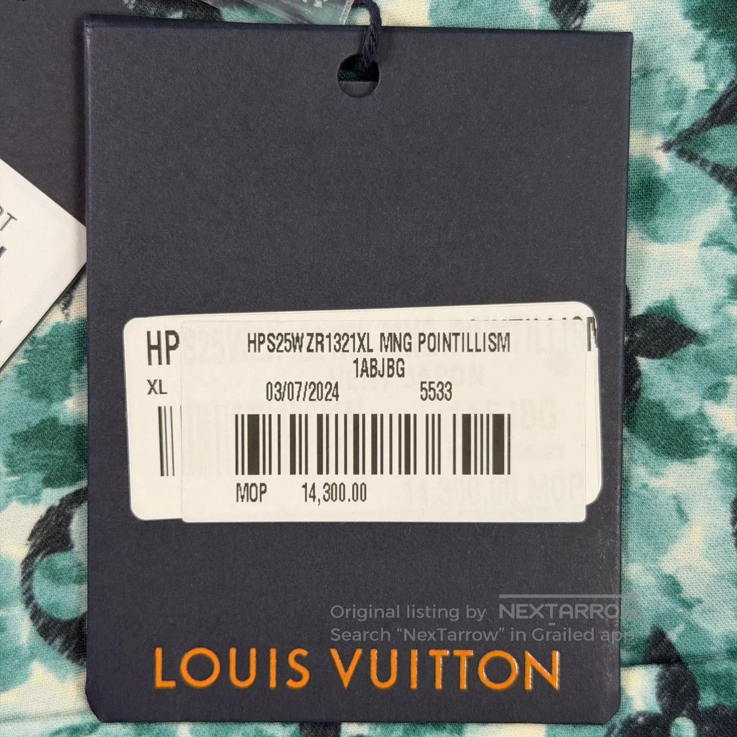 Louis Vuitton LV Green Tapestry Print Short-Sleeve Shirt. Size US XL / EU 56 / 4 - 7 Thumbnail