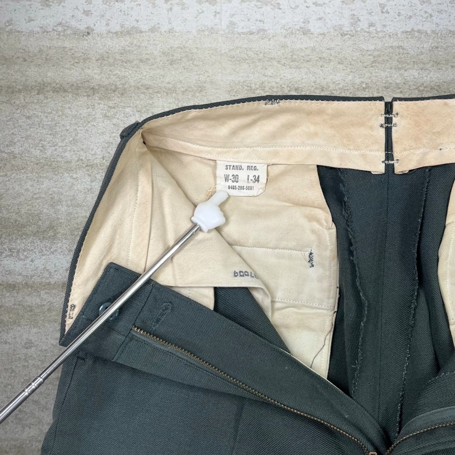 Vintage True Vintage Military Dress Pants Green Wool Straight 70s Size US 30 / EU 46 - 4 Thumbnail
