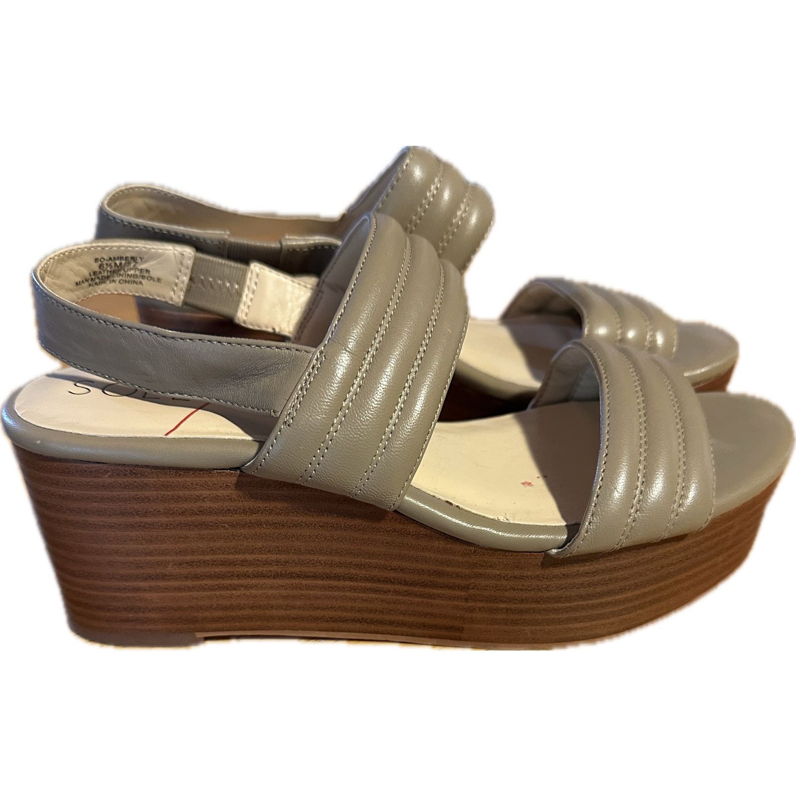 Other Sole Society Amberly Wedge Platform Sandals Taupe/Gray 6.5M Size US 6.5 / IT 36.5 - 2 Thumbnail