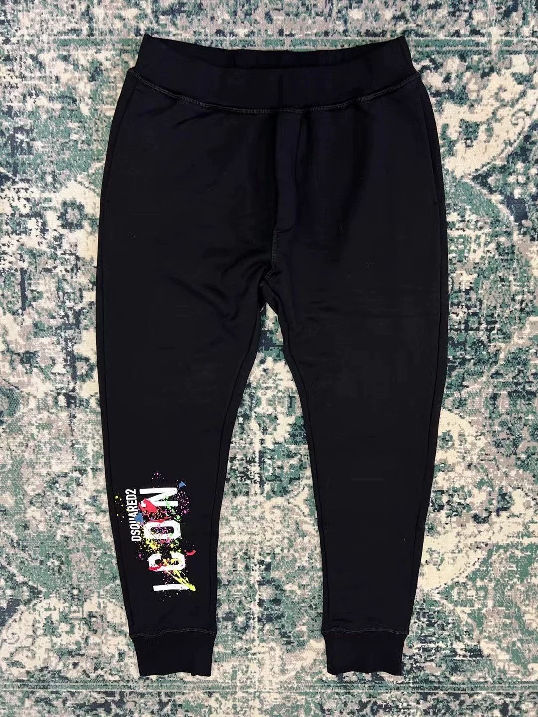 Dsquared2 Dsquared2 ICON Black/White Slim 9 Fleece Sweatpants Size US 29 - 1 Thumbnail