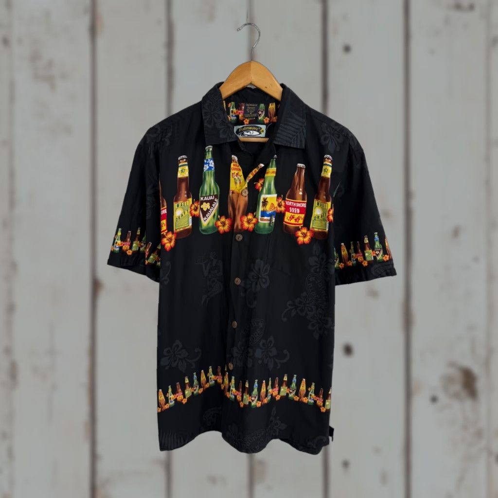 Vintage VINTAGE Palmwave Beer shirt 90s T-Shirt Mens M/L Black 58 cm 77 cm Super Rare Pulsed Vintage Palwave 90s Theme Handcrafted Buttons Size US L / EU 52-54 / 3 - 1 Thumbnail