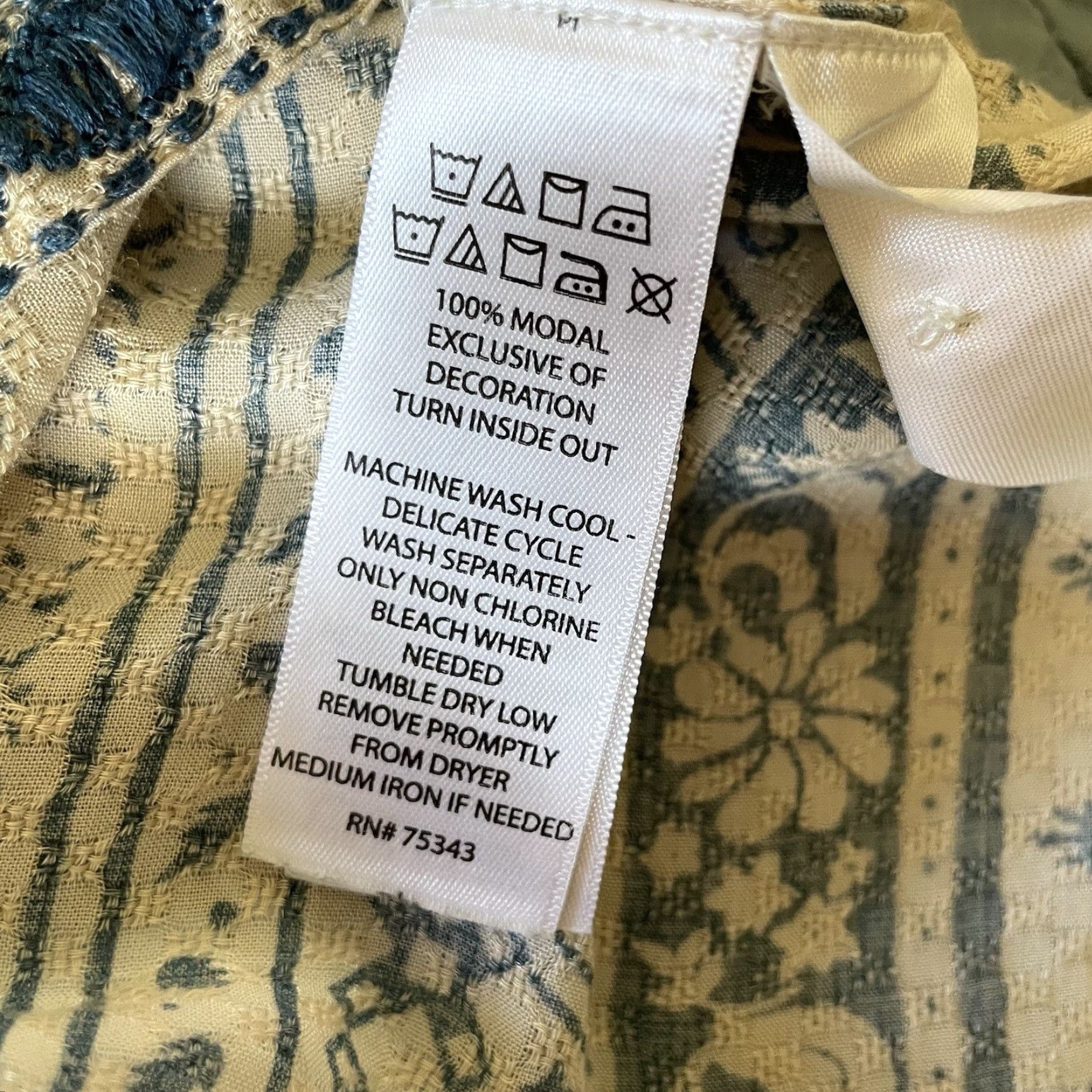 Vintage Sigrid Olsen Blouse Top Size L Cream Blue Embroidered Short Sleeve Modal Daisy Floral Bohemian Classic Womens Regular Shirt Size L / US 10 / IT 46 - 7 Thumbnail