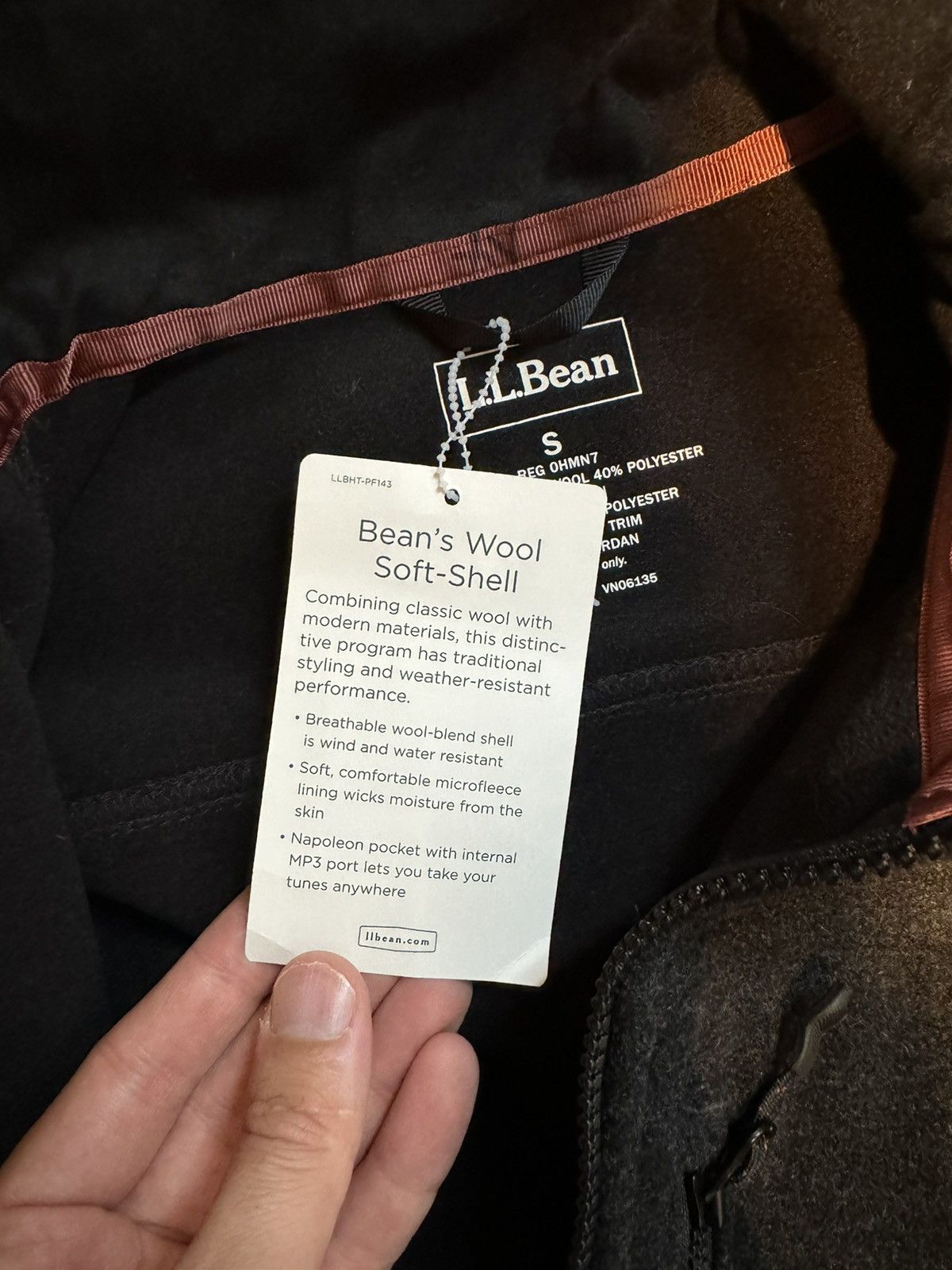 L.L. Bean LL Bean Mens Small Soft Shell Wool Blend Full Zip Up Jacket Size US S / EU 44-46 / 1 - 7 Thumbnail