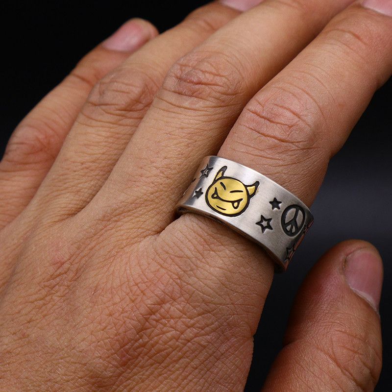 Japanese Brand Cute Smile Star Demon Ring Adjustable Size ONE SIZE - 1 Thumbnail