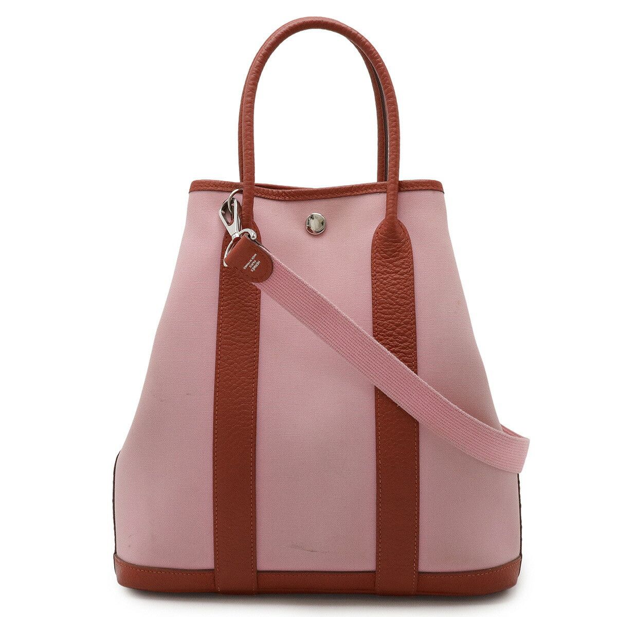 Hermes Hermes Garden File Pm 2Way Tote Bag Canvas Shoulder Bag Stamp Y (2020) in Pink, Women's