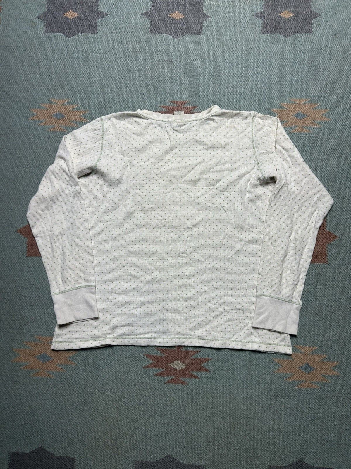 Vintage Vtg LL Bean waffle knit thermal shirt polka dots base large Size L / US 10 / IT 46 - 5 Thumbnail