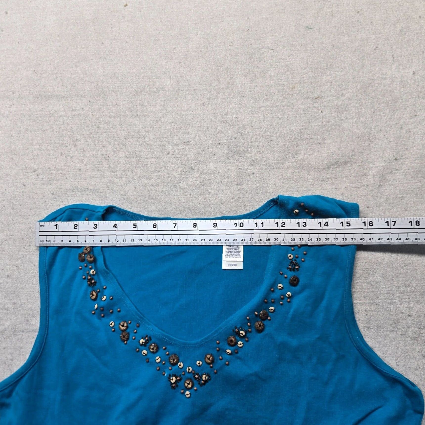 Vintage Crazy Horse Shirt Women XL Blue Sleeveless Crew Neck Tank Top Adult Size XL / US 12-14 / IT 48-50 - 5 Thumbnail