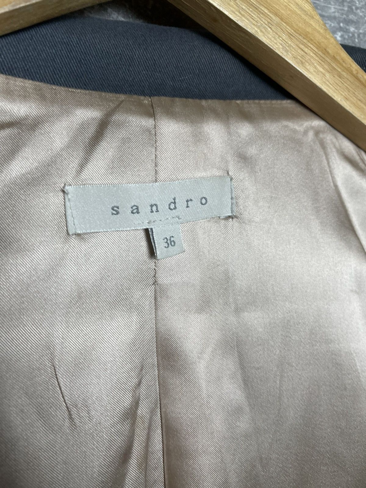 Sandro Sandro Blue Cotton Colarless Blazer Cape Coat Jacket Size XS / US 0-2 / IT 36-38 - 10 Thumbnail