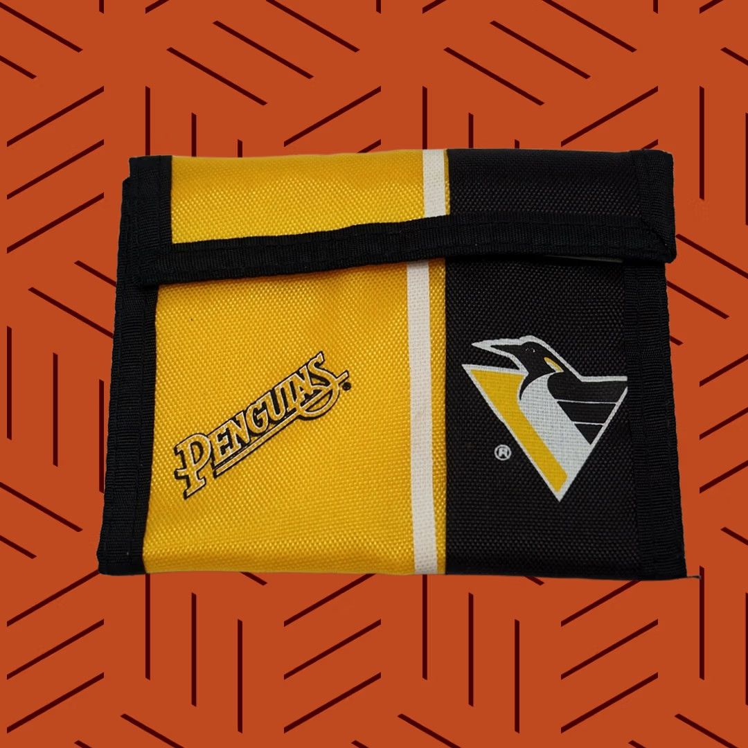 NHL NHL Pittsburgh Penguins Hockey Wallet 1993 Canvas Hook & Loop Black Size ONE SIZE - 1 Thumbnail