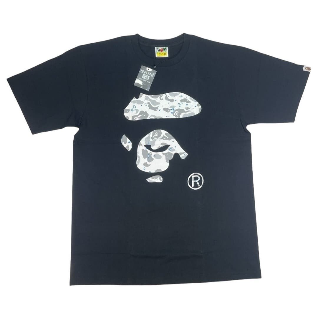 image of Bape Space Camo Ape Face Tee in Black, Men's (Size XL)