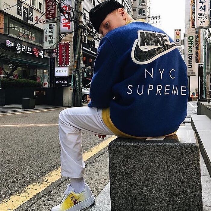 Nike × Supreme Supreme Nike SB Varsity Jacket Blue 2007 Size US XL / EU 56 / 4 - 10 Thumbnail