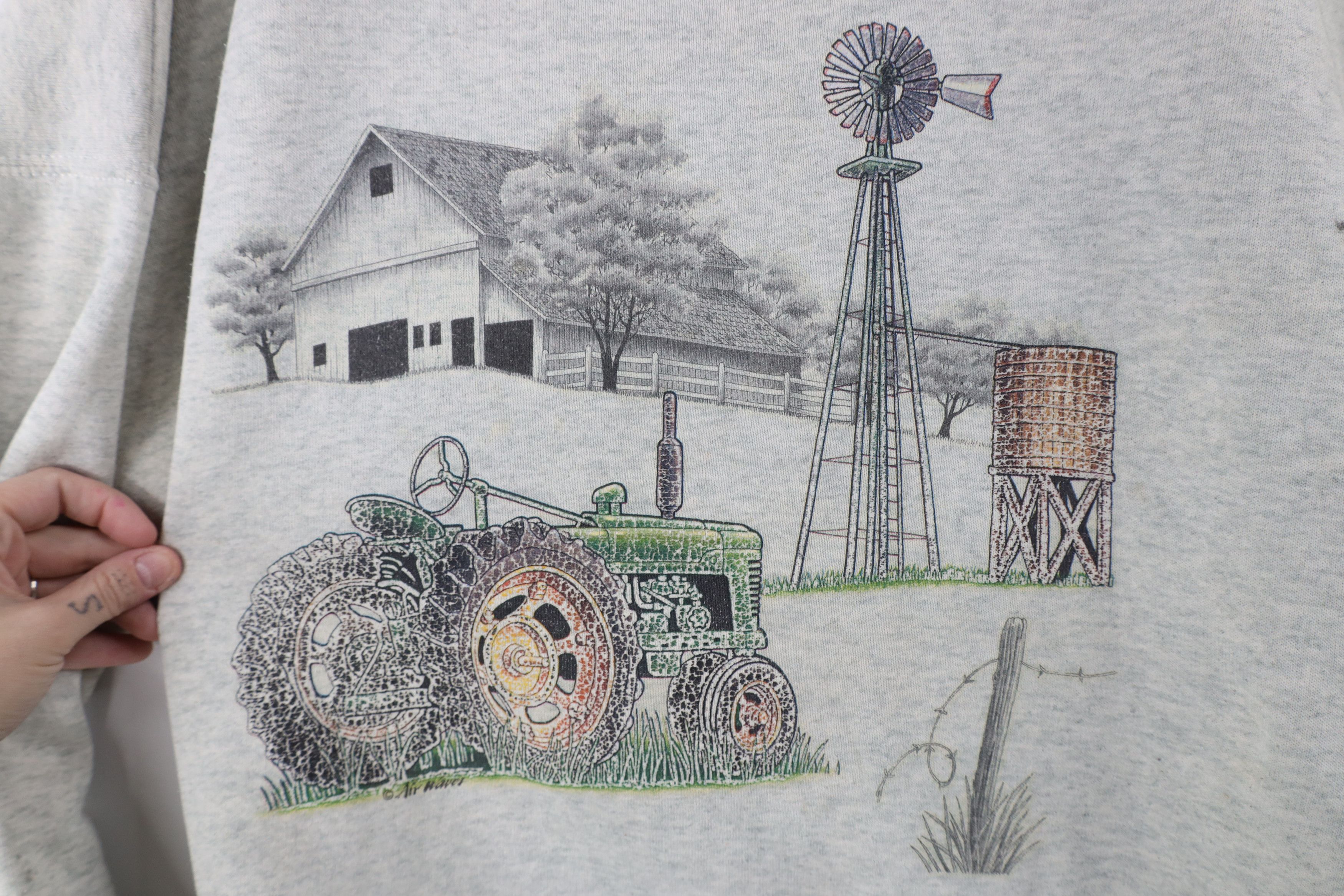 Vintage Vintage 90s Streetwear Country Farmhouse Tractor Sweatshirt Size US XXL / EU 58 / 5 - 4 Thumbnail