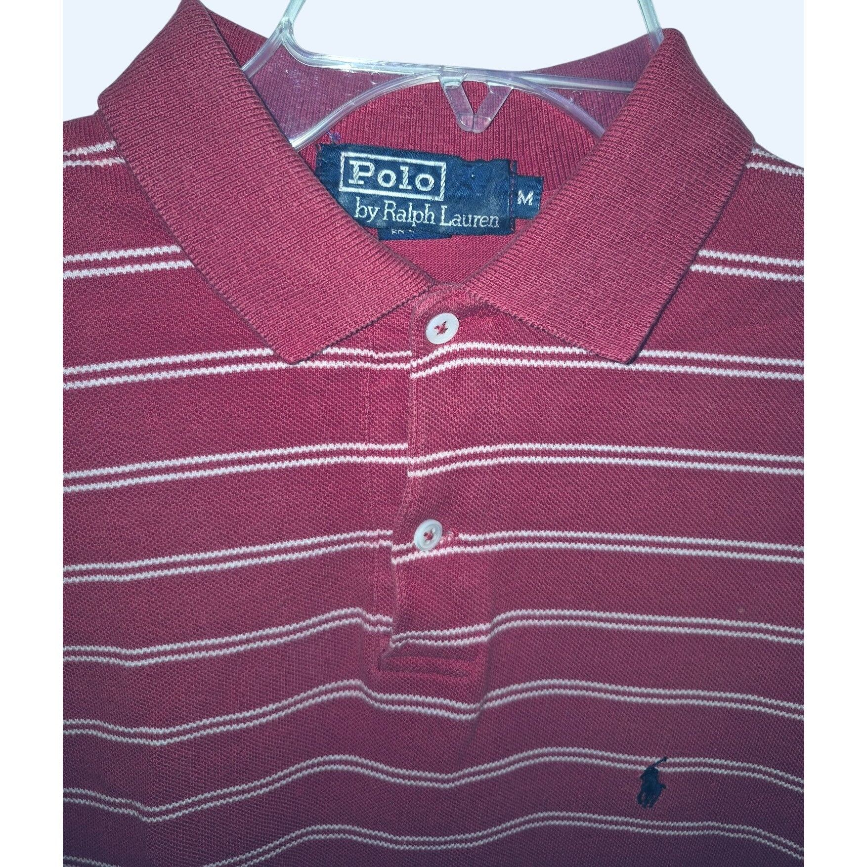 Polo Ralph Lauren Polo By Ralph Lauren Mens Striped Red Polo Shirt Size M Size US M / EU 48-50 / 2 - 2 Thumbnail