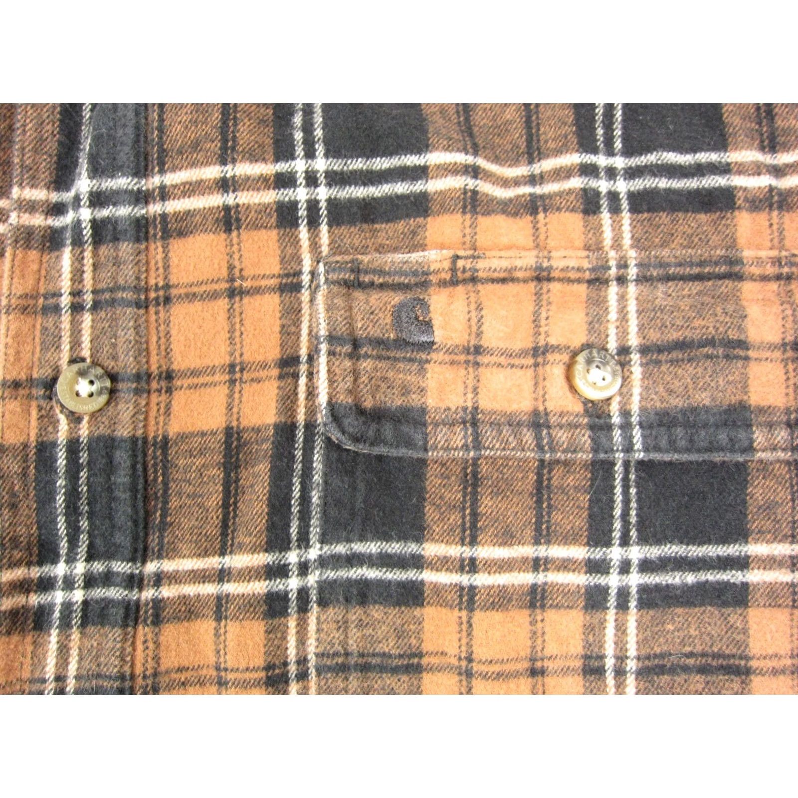 Carhartt Carhartt Shirt Mens XL Brown Black Plaid Flannel Workwear Size US XL / EU 56 / 4 - 3 Thumbnail