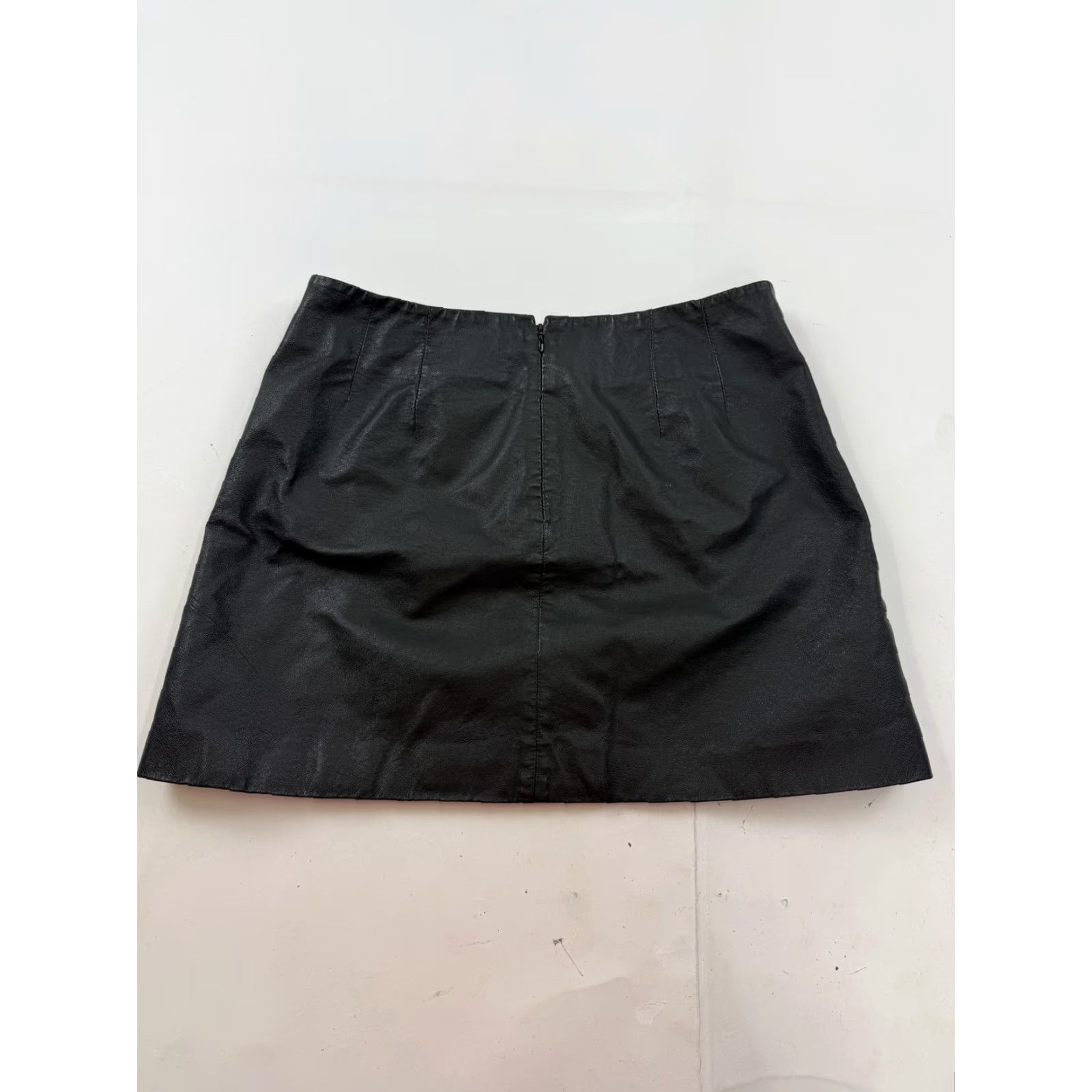 BB Dakota BB Dakota Skirt Womens 8 Black Leather Mini Lined Pockets Back Zip A-Line Size 30" / US 8 / IT 44 - 4 Thumbnail