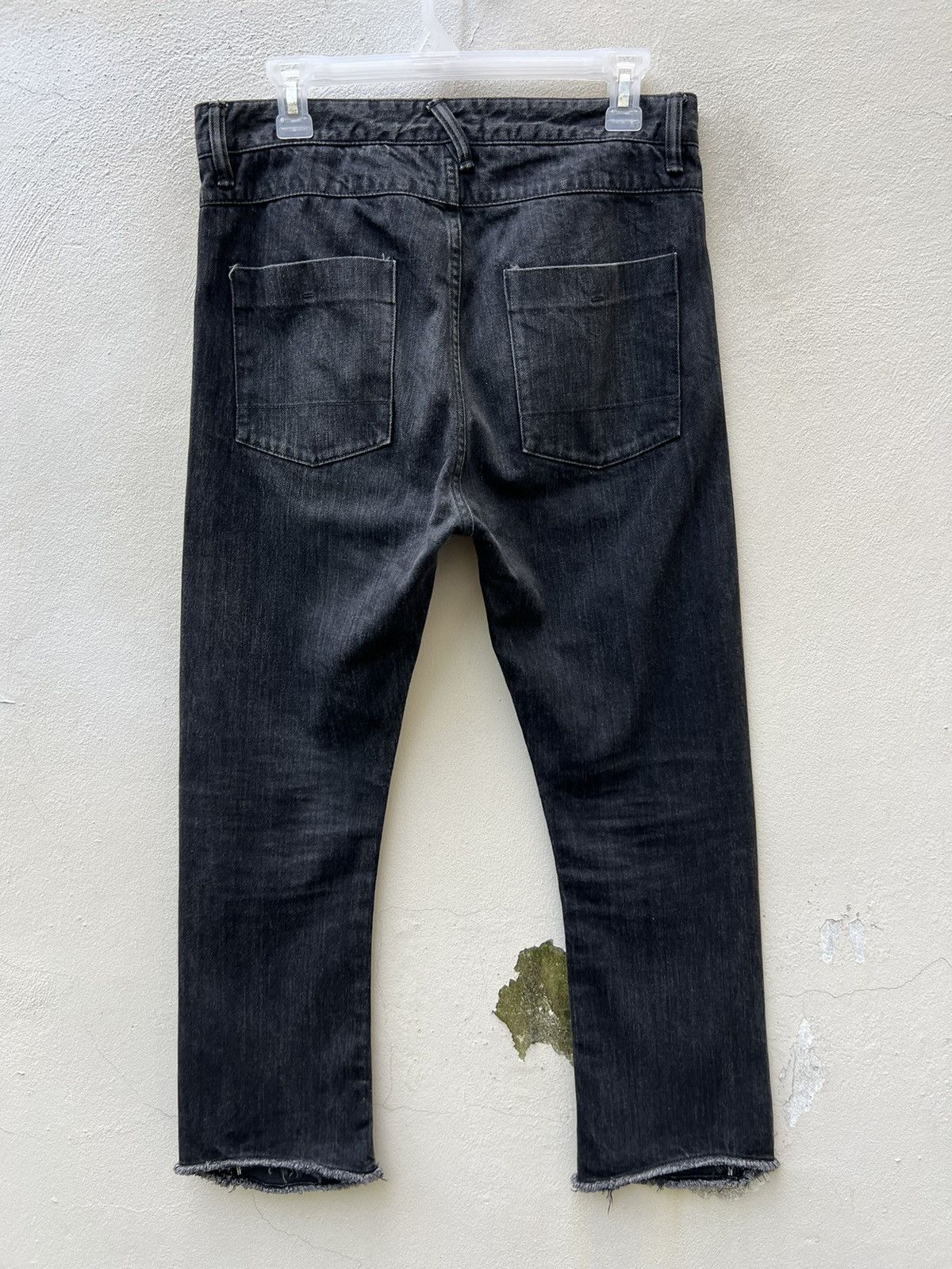 Bukht Bukht Japan Faded Black Selvedge Denim Cropped Flare Jeans Size US 30 / EU 46 - 15 Thumbnail