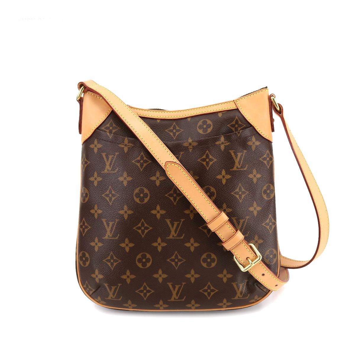 Louis Vuitton Monogram Odeon PM Shoulder Bag Brown Gold Metal Fittings