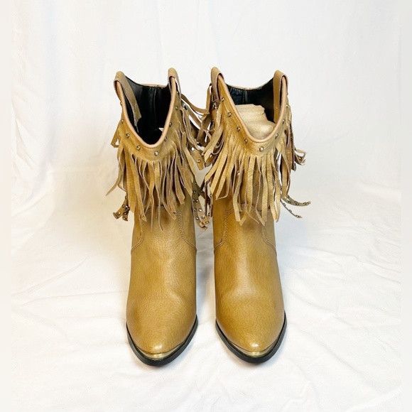 Other Santa Fe Leather Rhinestone Fringe Cowgirl Western Boots Size US 9 / IT 39 - 3 Thumbnail