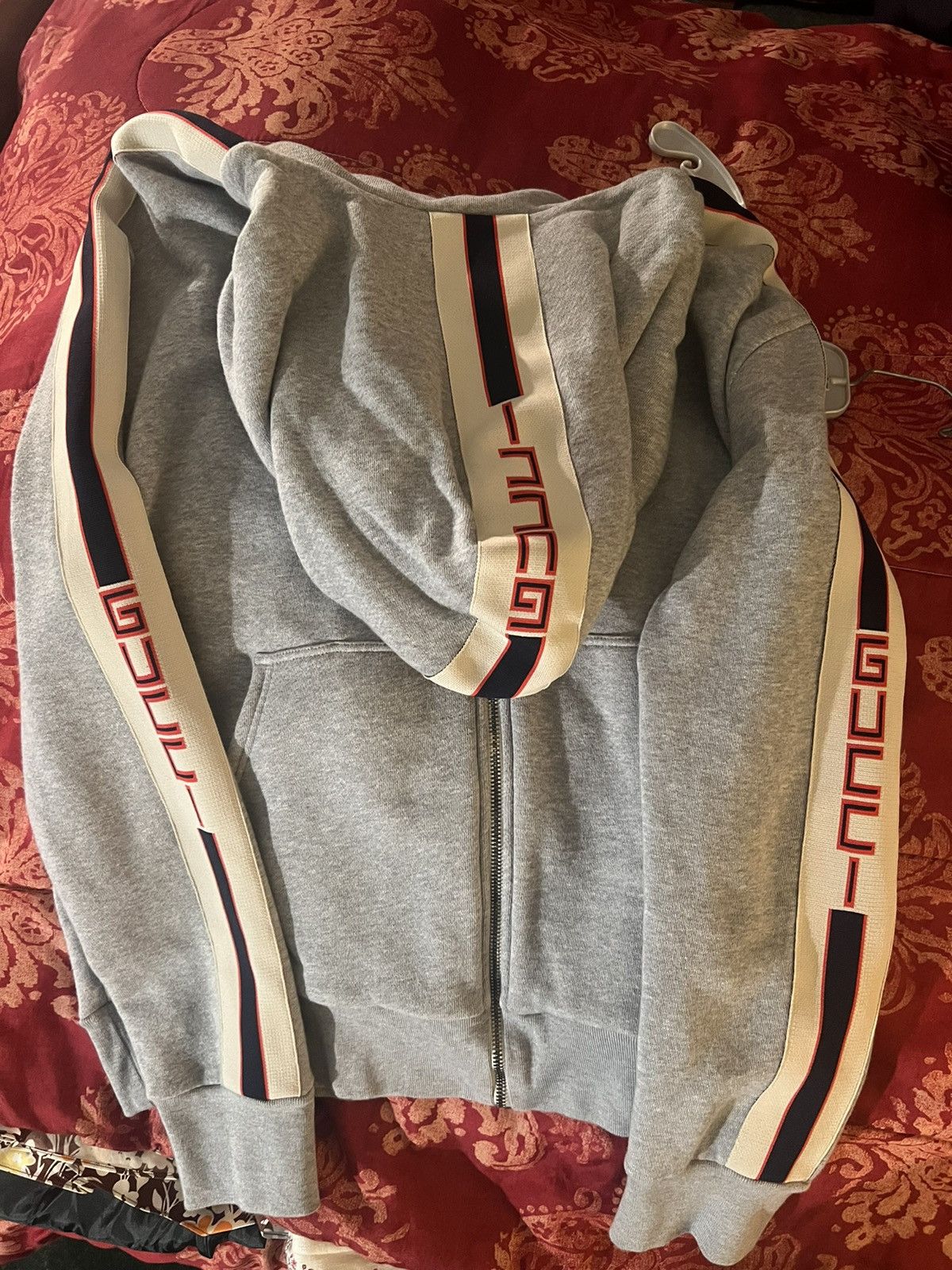 Gucci Gucci Zip Up Hoodie With Gucci Stripes Size XL Barely Worn Grailed