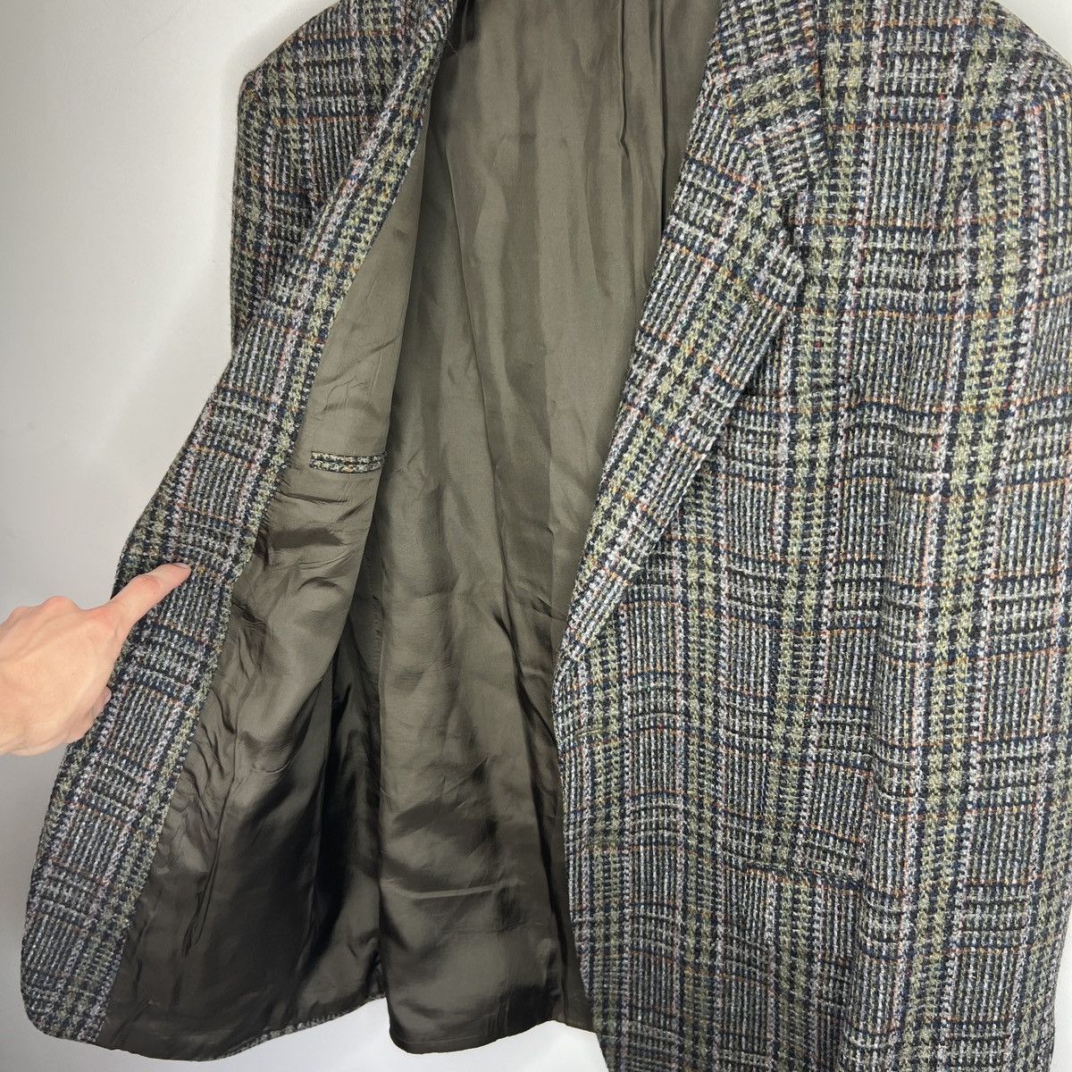 Harris Tweed Vtg Harris Tweed Grey Green Coat WOOL Jacket Blazer 40 R Size 40R - 7 Thumbnail