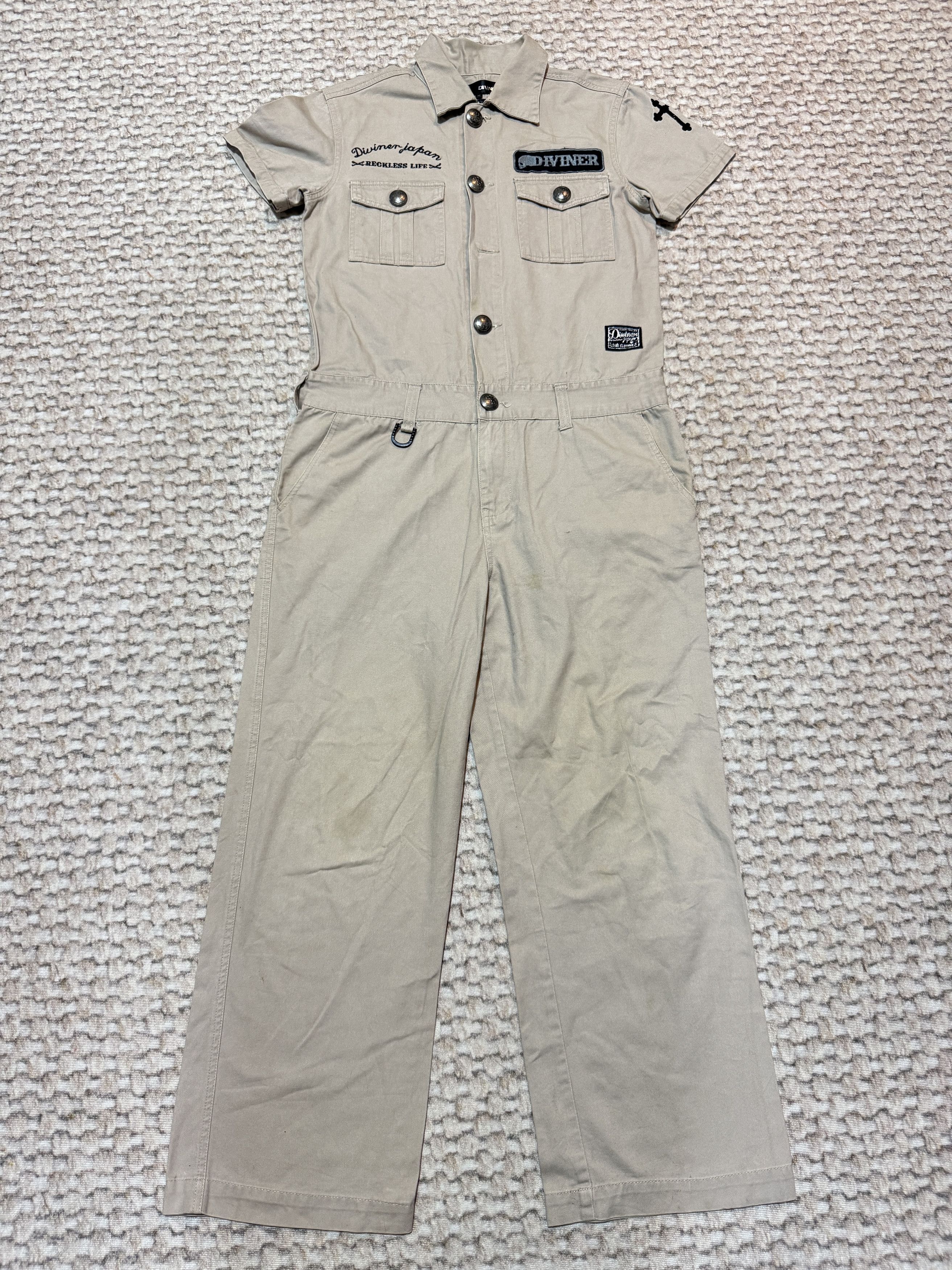 Japanese Brand Japanese Brand Diviner Skull Cross Embroider Coverall Size US 33 - 1 Thumbnail