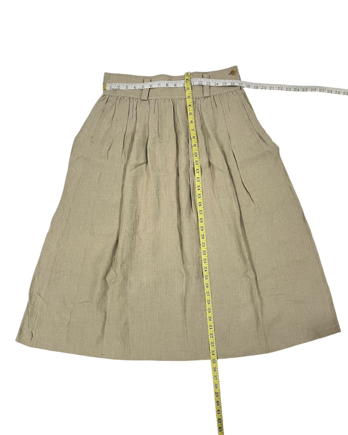 Japanese Brand × Yohji Yamamoto Yohji Yamamoto Linen Brown Plain Midi Skirt Size 34" / US 12 / IT 48 - 9 Thumbnail