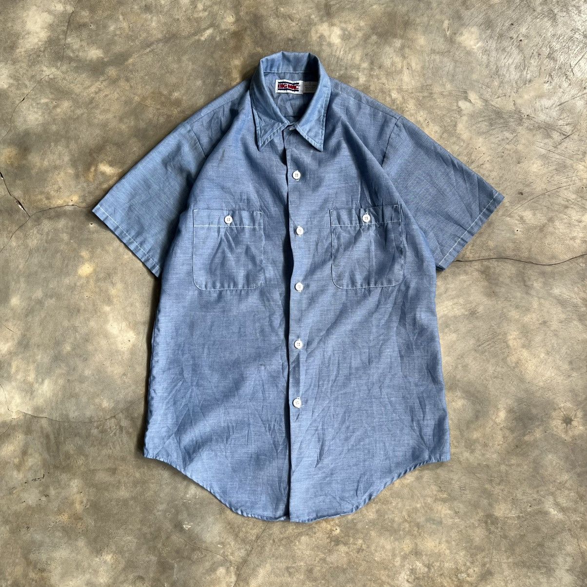 Big Mac Vintage 80s Big Mac Chambray Work Shirt Size US S / EU 44-46 / 1 - 1 Thumbnail