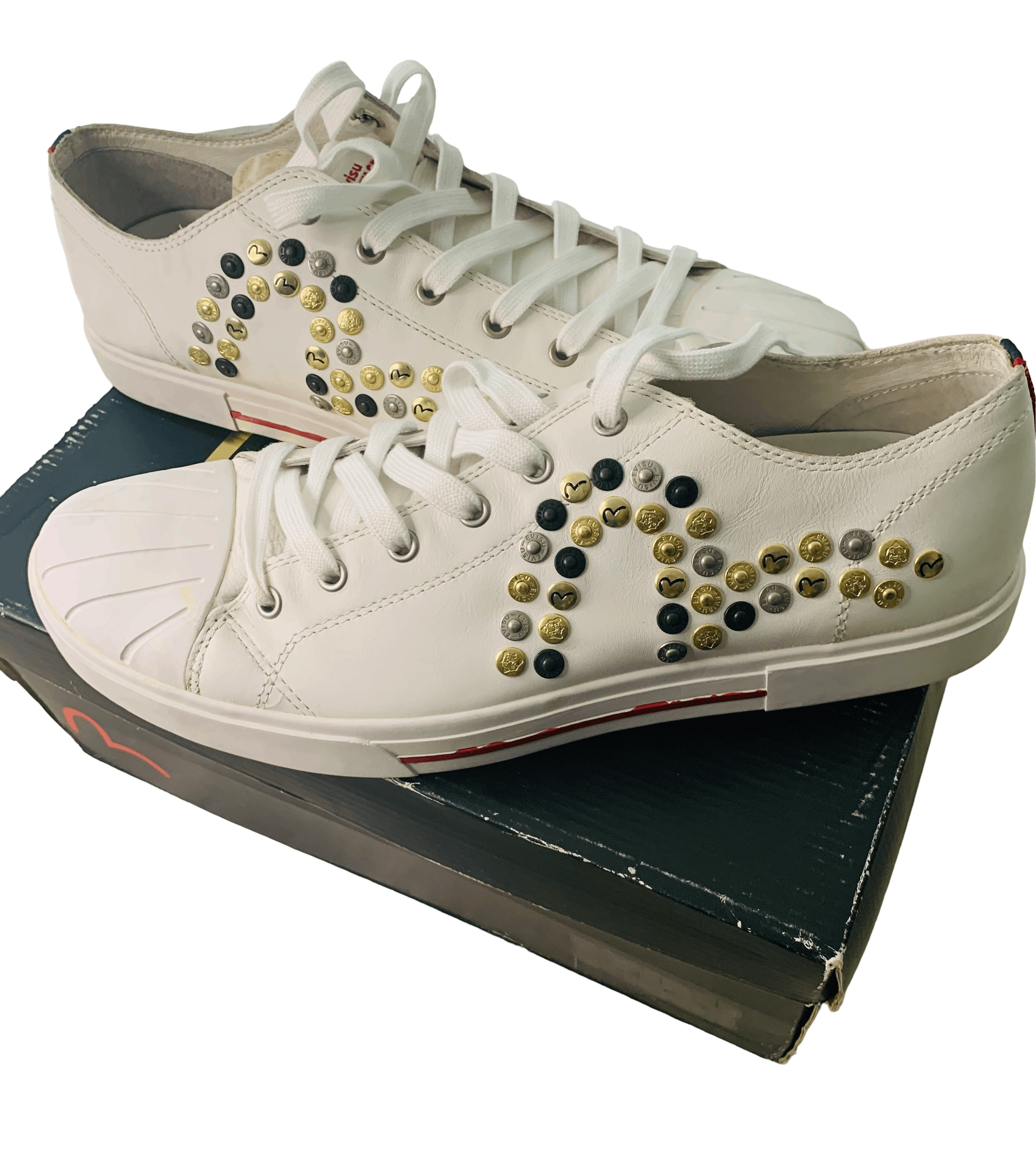 Evisu Evisu Leather White and Gold Shoes Size US 12 / EU 45 - 1 Thumbnail