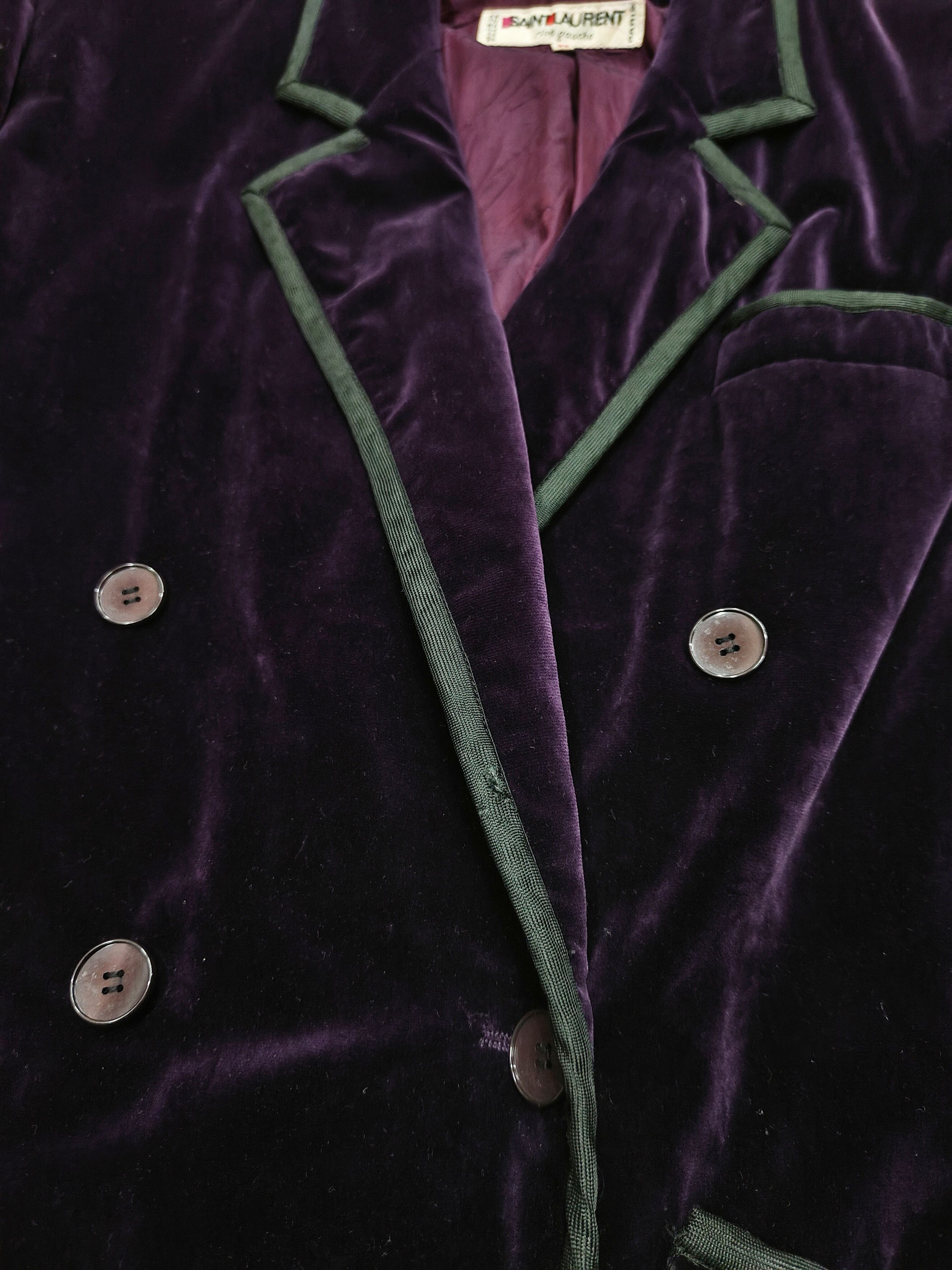 Saint Laurent Paris ARCHIVE📕 70s Saint Laurent Velvet Glam Rock Blazer Jacket Size L / US 10 / IT 46 - 3 Thumbnail