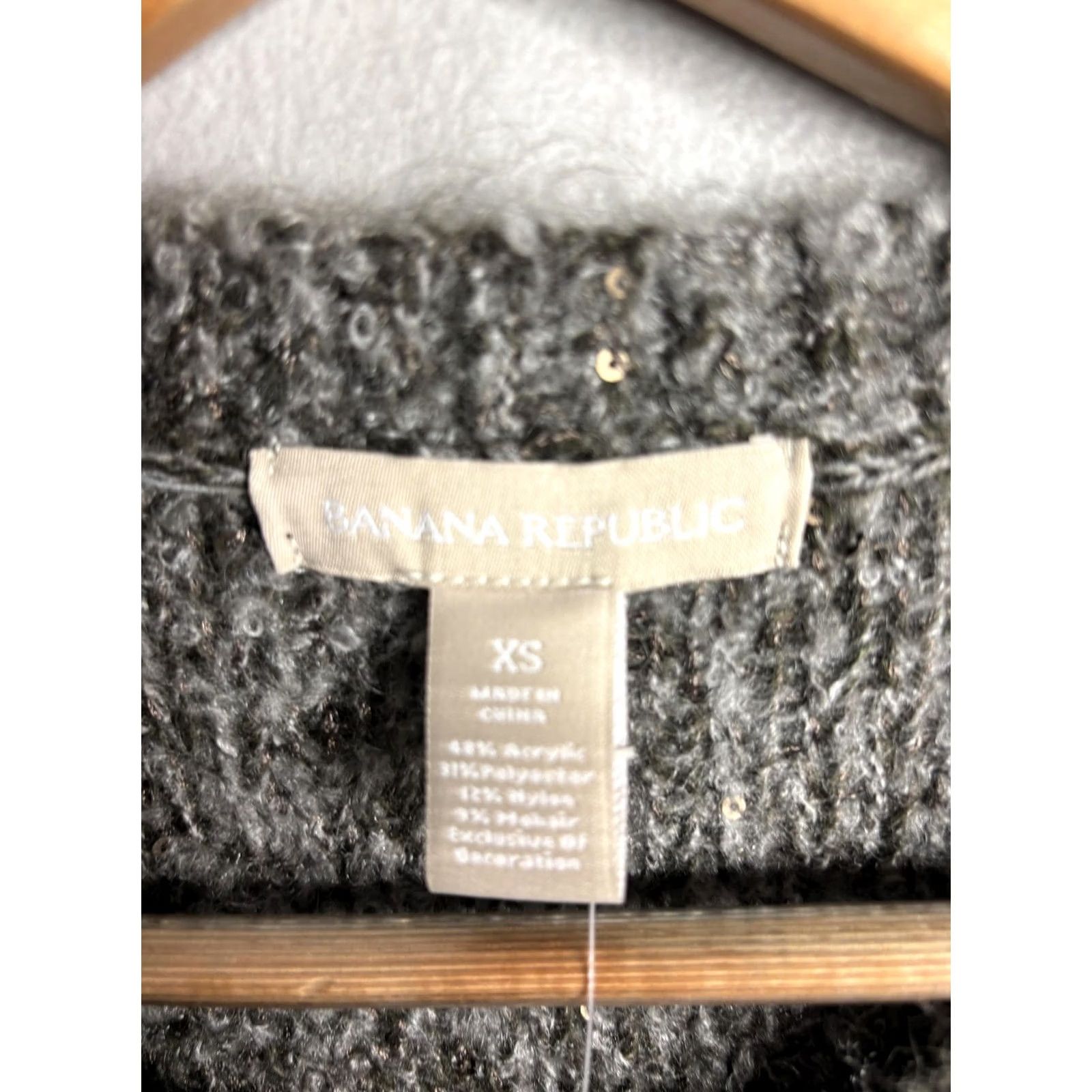 Banana Republic Banana Republic Sweater Cardigan Womens XS Gray Open Knit Sequin Pockets Casual Party/Cocktail Knit Style Sparkle 90s Size XS / US 0-2 / IT 36-38 - 4 Thumbnail