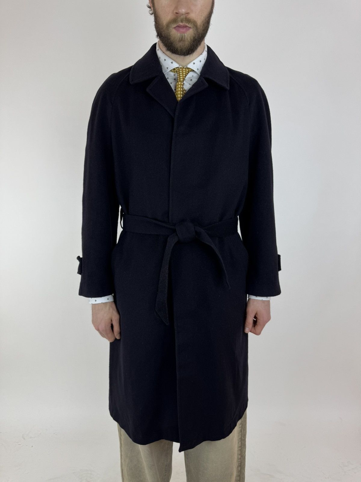 Vintage Salko Wool Coat Belted Vintage Trench Coat Hubertus LODEN L Size US M / EU 48-50 / 2 - 1 Thumbnail