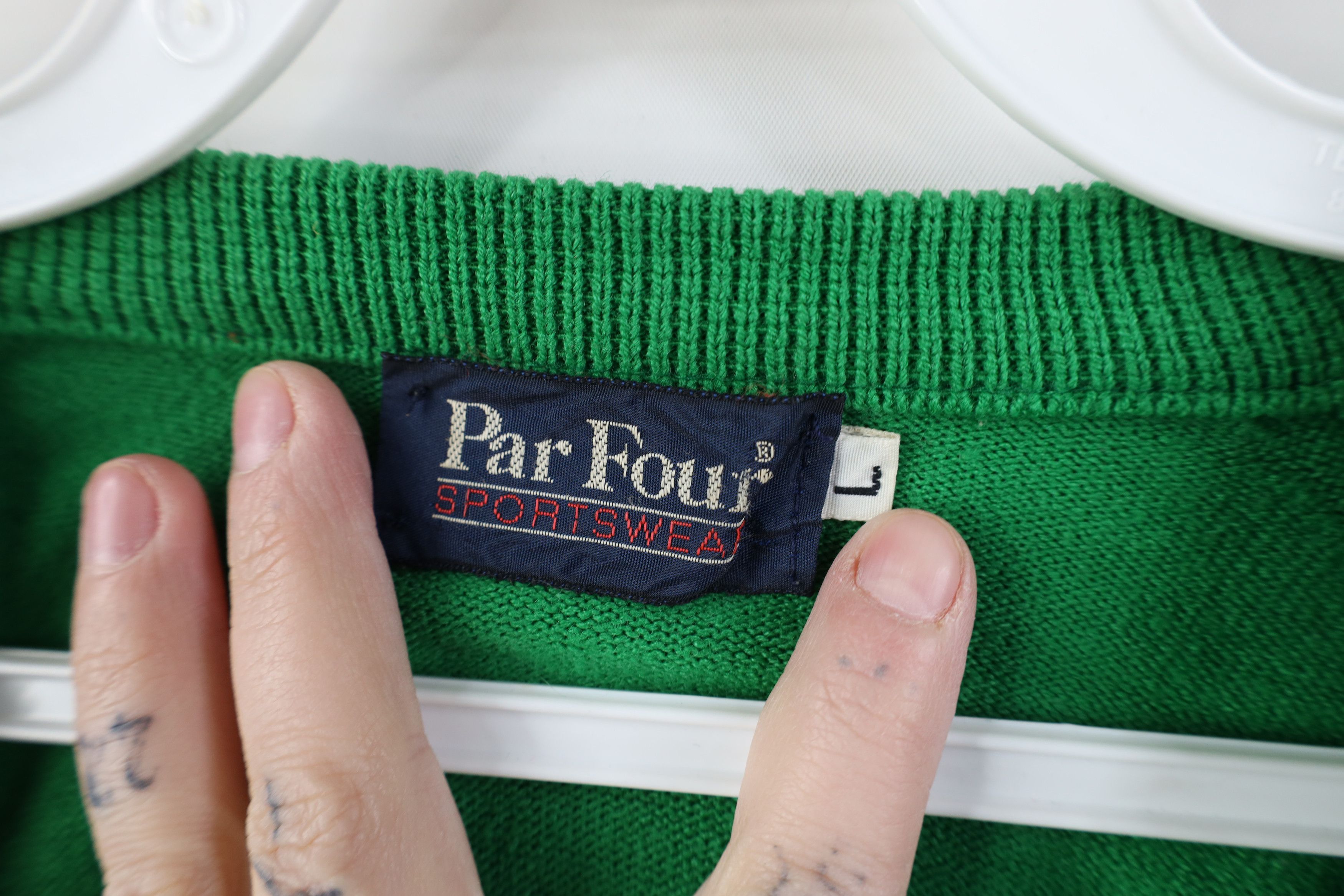 Vintage Vintage 70s Streetwear Knit The Masters Golf Sweater Green Size US L / EU 52-54 / 3 - 7 Thumbnail