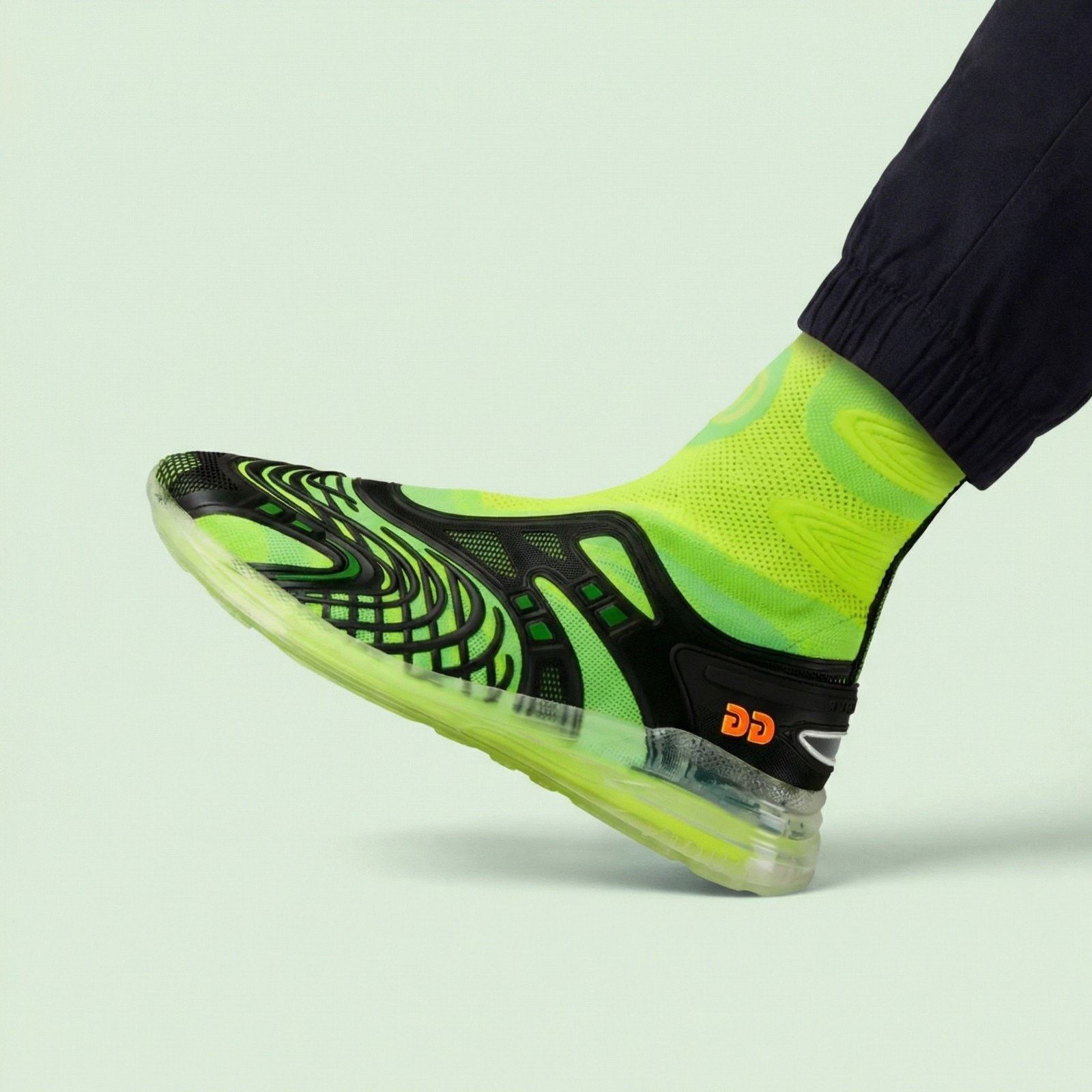Gucci Auth GUCCI Ultrapace R Mid-Top Neon Reflective Sock Sneakers Size US 7 / EU 40 - 3 Thumbnail