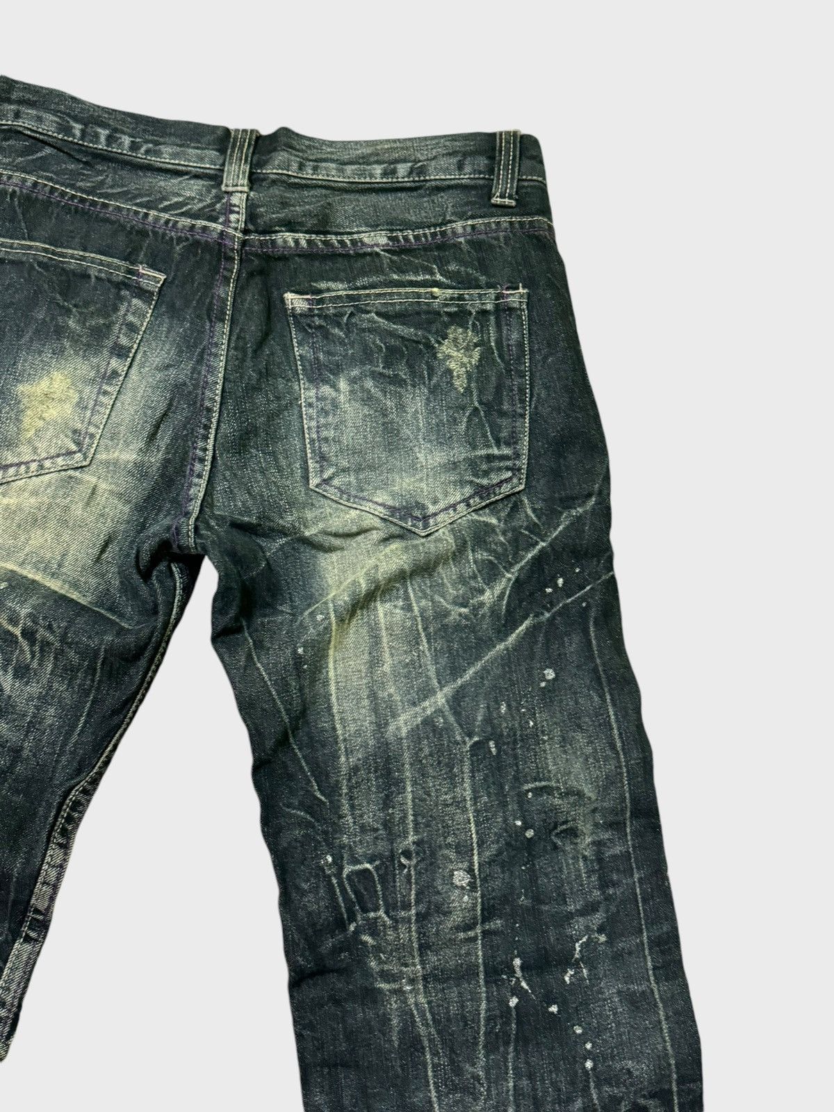 Hysteric Glamour × Japanese Brand NYLAUS JEANS Acid Wash Paint Splash Distressed Jeans Size US 30 / EU 46 - 14 Thumbnail
