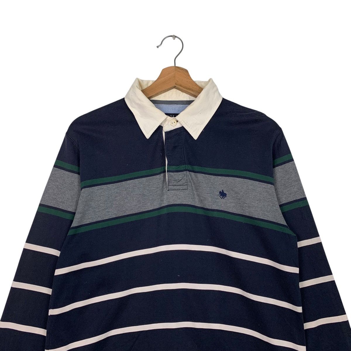 Japanese Brand POLO BRITISH Striped Long Sleeve Polo Shirt #2610-C117 Size US M / EU 48-50 / 2 - 2 Thumbnail