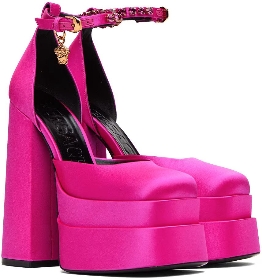 Versace o1s22i1n1024 Medusa Aevitas Double Platform Pumps Size US 7 / IT 37 - 4 Thumbnail