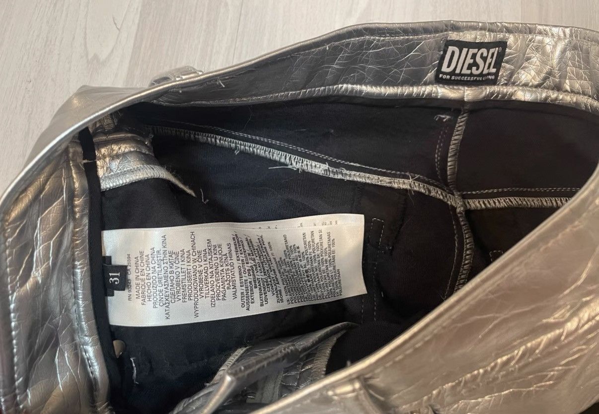 Diesel Diesel Metallic Silver Reflective Pants Size US 31 - 2 Thumbnail