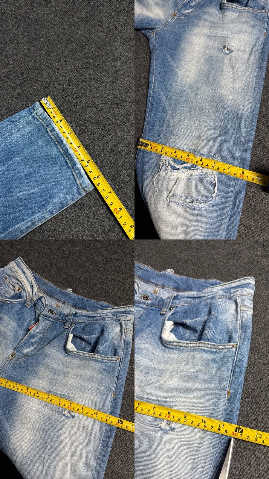 Dsquared2 Luxury 00s Dsquared2 Distressed Light Wash Straight Jeans Size US 32 / EU 48 - 21 Thumbnail
