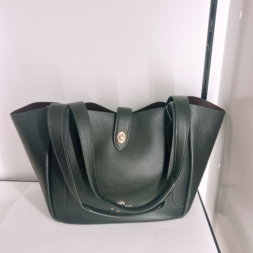 Coach Hadley Turnlock Tote Bag CAL17 Gold/Black Size ONE SIZE - 2 Thumbnail