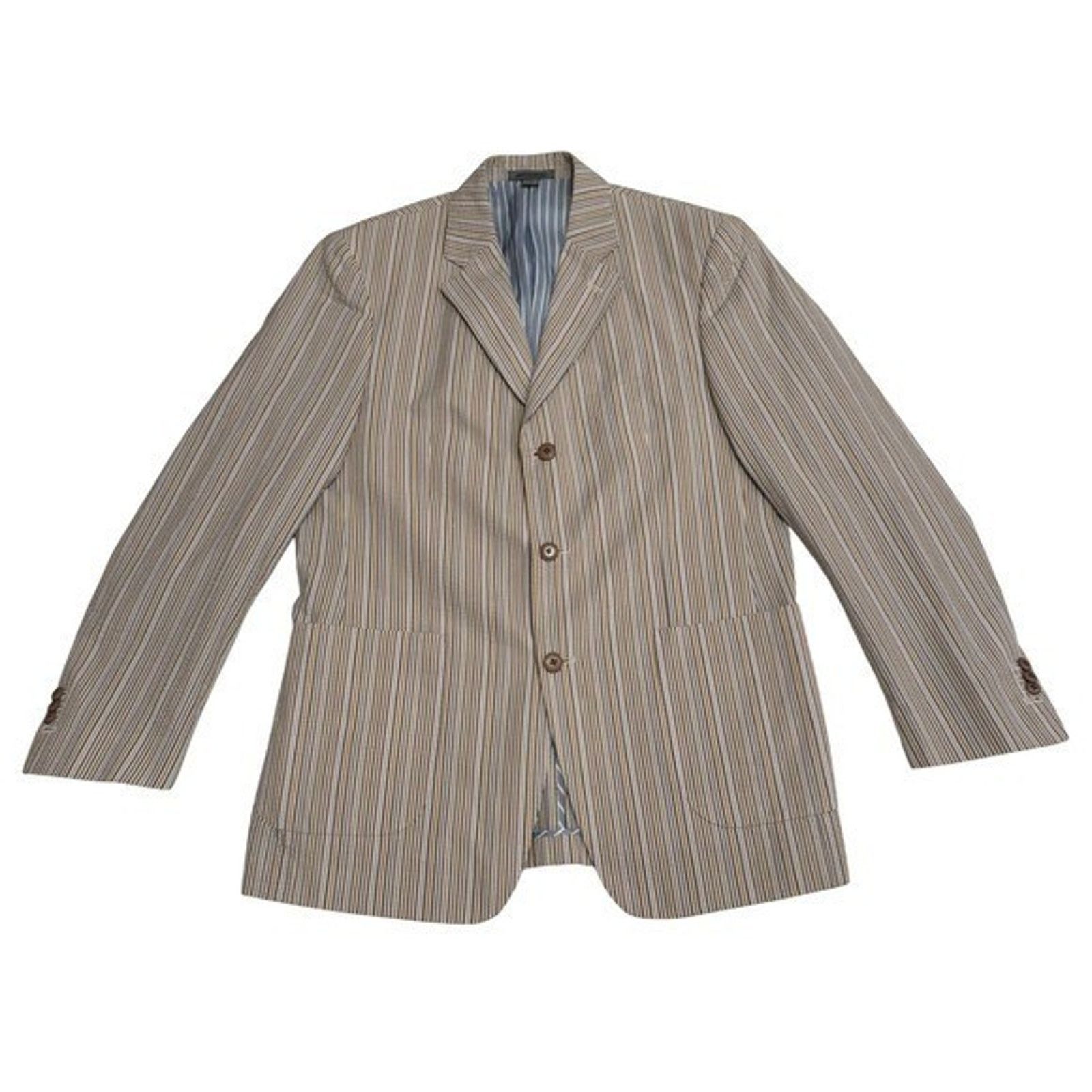 Johnston & Murphy Johnston Murphy Mens Striped Seersucker Blazer Jacket Size M Size 38R - 8 Thumbnail