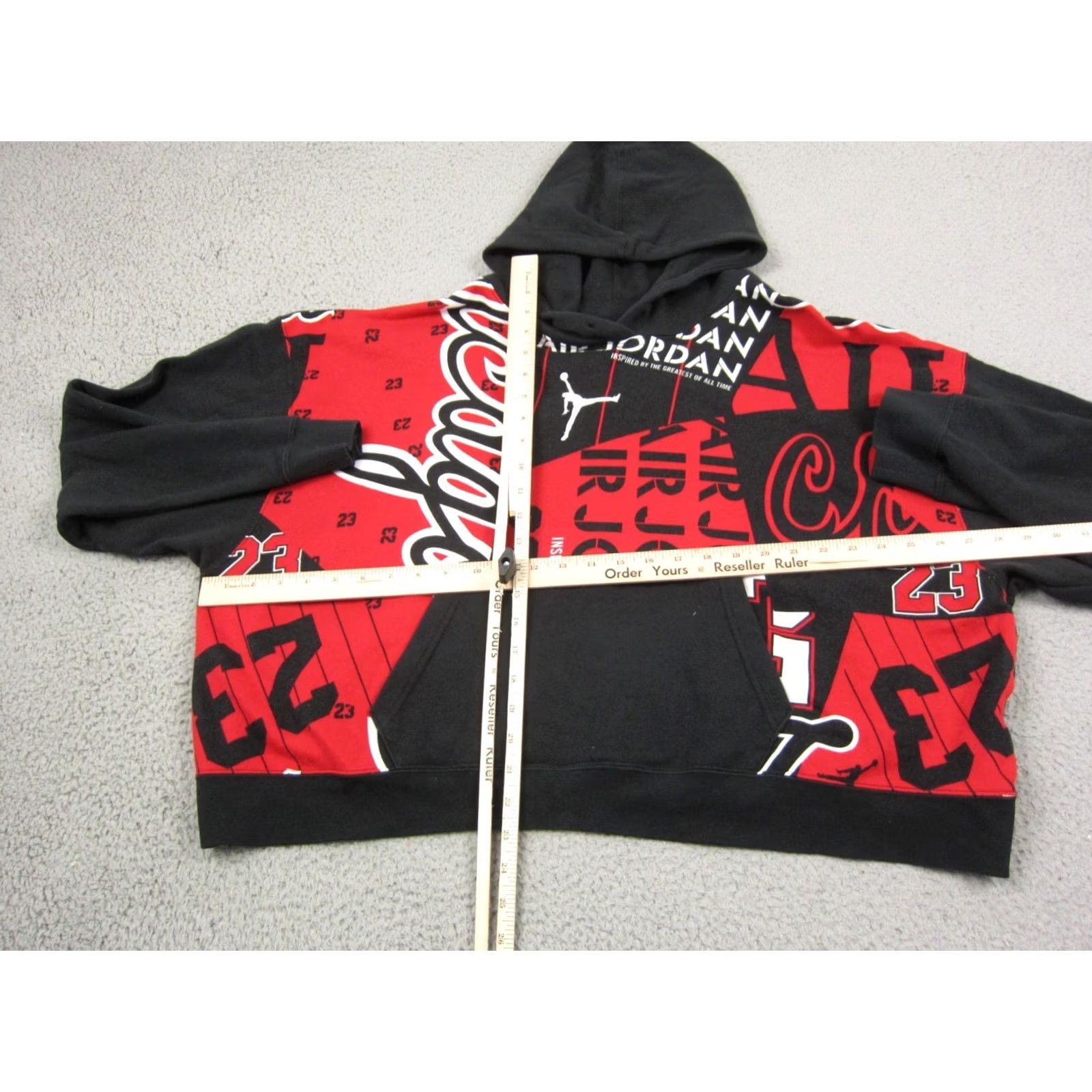 Nike Nike Hoodie Womens 1X Black Jordan Women Plus Red Core Essentials All Over Print Crop Size XL / US 12-14 / IT 48-50 - 7 Thumbnail