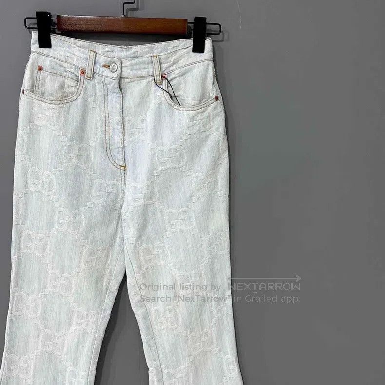 Gucci Gucci Full print light blue jeans Size 23" - 2 Thumbnail