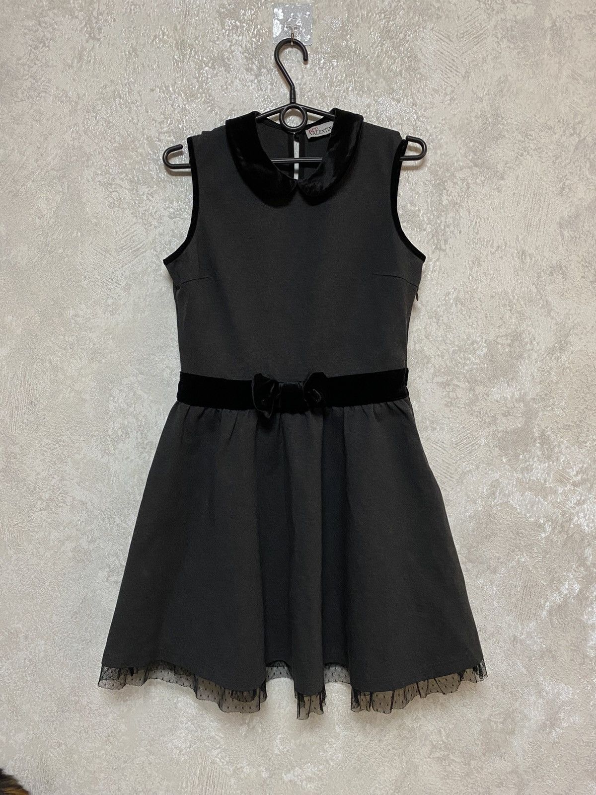 RED Valentino Valentino rare dress with velour elements Size L / US 10 / IT 46 - 1 Thumbnail