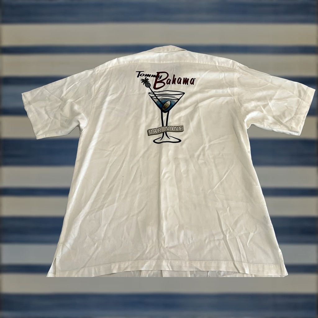 Tommy Bahama Tommy Bahama Rayon Embroidered Shirt Bar None Martini Mens Large Ivory Hawaiian Size US L / EU 52-54 / 3 - 1 Thumbnail