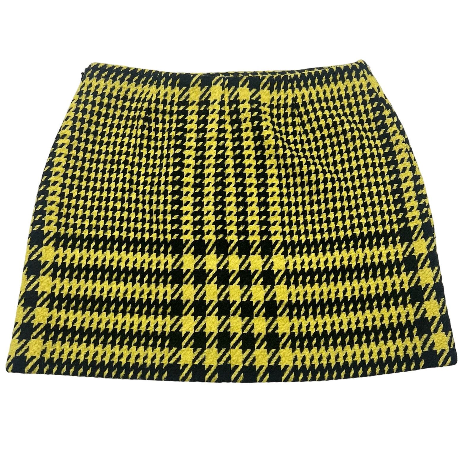 Versace Versace | Vintage Y2K Yellow Houndstooth Mini Skirt 2004 Size 25" / US 0 / IT 36 - 1 Thumbnail