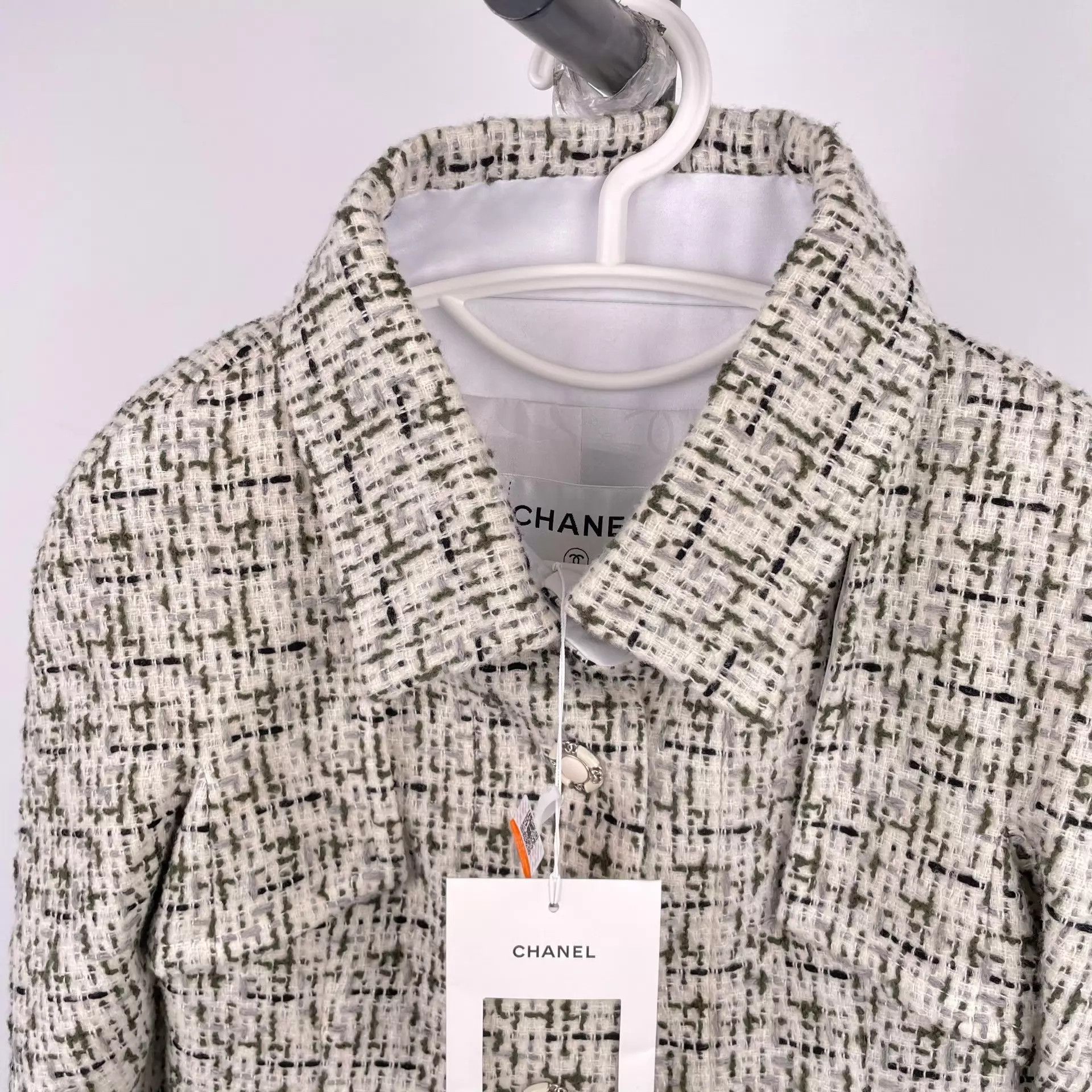 Chanel Chanel tweed women's jacket black white colorblock 34 Size XS / US 0-2 / IT 36-38 - 9 Thumbnail