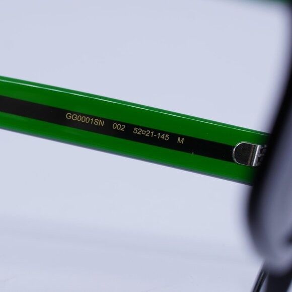 Gucci Gucci GG0001SN 002 Sunglasses Black Square Frame, Green Lens Size ONE SIZE - 6 Thumbnail