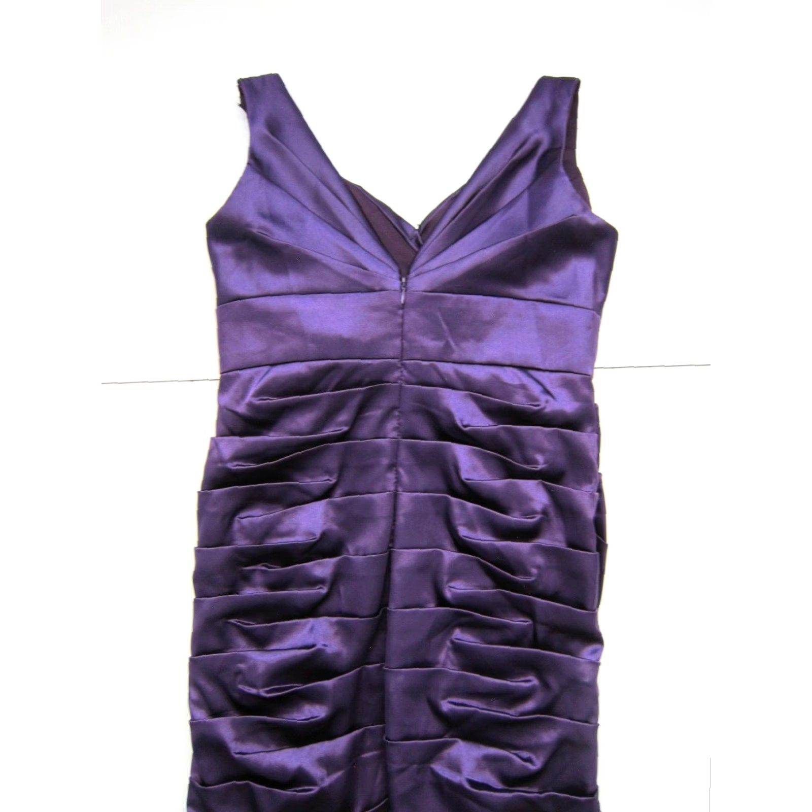 Vintage Vtg Cinderella Divine Purple Satin Ruched V-Neck Floral Mermaid Gown Dress M Size M / US 6-8 / IT 42-44 - 7 Thumbnail